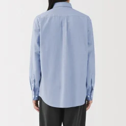 Outlet Muji Camisa Oxford con botones y acabado lavado para hombre