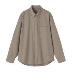 Outlet Muji Camisa Oxford con botones y acabado lavado para hombre