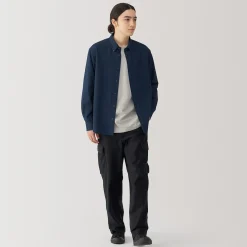 Outlet Muji Camisa Oxford con botones y acabado lavado para hombre