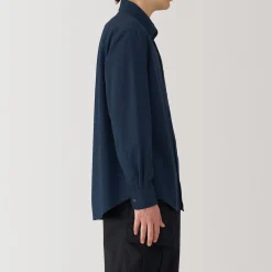 Outlet Muji Camisa Oxford con botones y acabado lavado para hombre