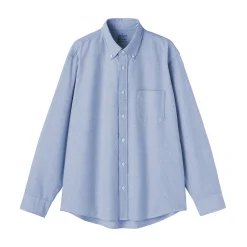 Outlet Muji Camisa Oxford con botones y acabado lavado para hombre
