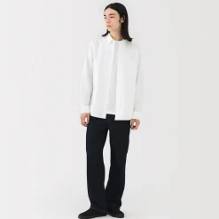 Outlet Muji Camisa Oxford con botones y acabado lavado para hombre