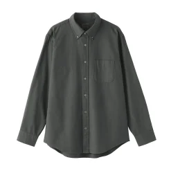 Best Muji Camisa Oxford con botones y acabado lavado para hombre