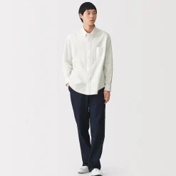 Best Muji Camisa Oxford con botones y acabado lavado para hombre