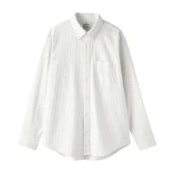 Best Muji Camisa Oxford con botones y acabado lavado para hombre