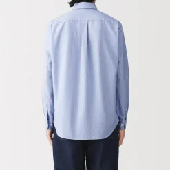 Best Muji Camisa Oxford con botones y acabado lavado para hombre