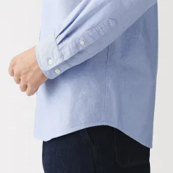 Best Muji Camisa Oxford con botones y acabado lavado para hombre