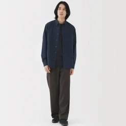 Online Muji Camisa Oxford con botones y acabado lavado para hombre