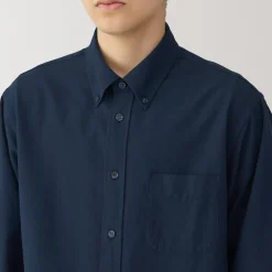 Online Muji Camisa Oxford con botones y acabado lavado para hombre