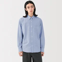 Online Muji Camisa Oxford con botones y acabado lavado para hombre