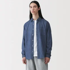 Muji Camisa vaquera para hombre