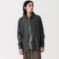 Muji Camisa vaquera para hombre