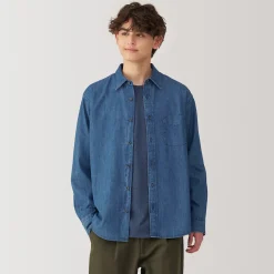 Muji Camisa vaquera para hombre