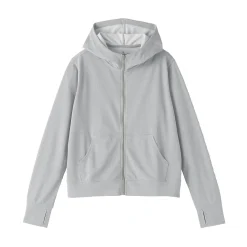 Discount Muji Camiseta con capucha y cremallera Quick Dry para mujer