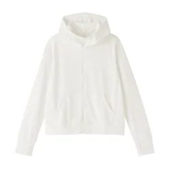 Discount Muji Camiseta con capucha y cremallera Quick Dry para mujer