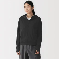 Discount Muji Camiseta con capucha y cremallera Quick Dry para mujer