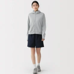 Discount Muji Camiseta con capucha y cremallera Quick Dry para mujer