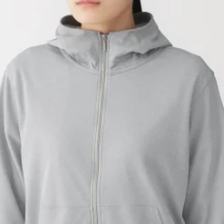 Discount Muji Camiseta con capucha y cremallera Quick Dry para mujer