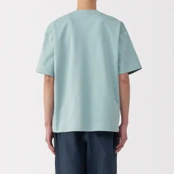 Discount Muji Camiseta Cool Touch Relaxed Fit con bolsillo para hombre.