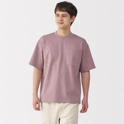 Discount Muji Camiseta Cool Touch Relaxed Fit con bolsillo para hombre.