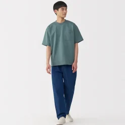 Discount Muji Camiseta Cool Touch Relaxed Fit con bolsillo para hombre.
