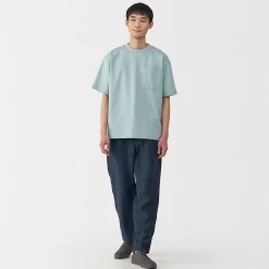 Discount Muji Camiseta Cool Touch Relaxed Fit con bolsillo para hombre.