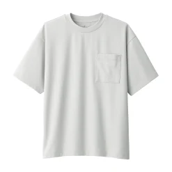 Hot Muji Camiseta Cool Touch Relaxed Fit con bolsillo para hombre