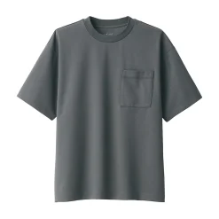 Hot Muji Camiseta Cool Touch Relaxed Fit con bolsillo para hombre