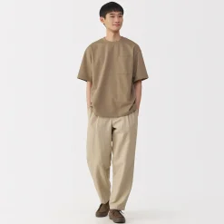 Hot Muji Camiseta Cool Touch Relaxed Fit con bolsillo para hombre