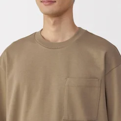 Hot Muji Camiseta Cool Touch Relaxed Fit con bolsillo para hombre