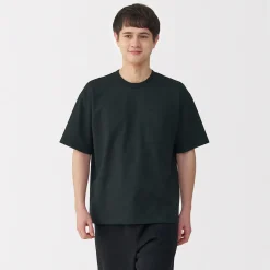 Hot Muji Camiseta Cool Touch Relaxed Fit con bolsillo para hombre