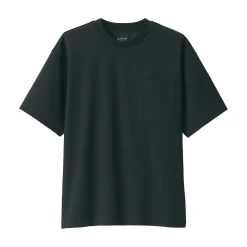 Hot Muji Camiseta Cool Touch Relaxed Fit con bolsillo para hombre