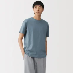 New Muji Camiseta de algodón de manga corta y cuello redondo