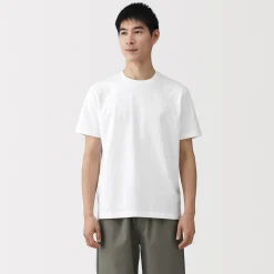 New Muji Camiseta de algodón de manga corta y cuello redondo