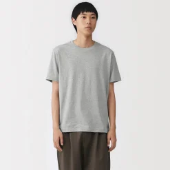 New Muji Camiseta de algodón de manga corta y cuello redondo