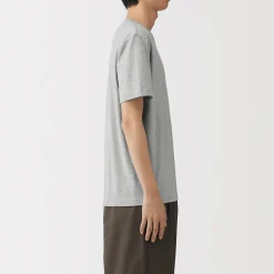 New Muji Camiseta de algodón de manga corta y cuello redondo