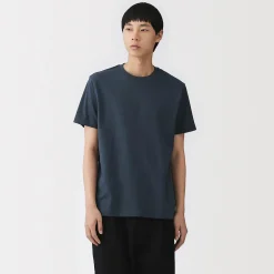 New Muji Camiseta de algodón de manga corta y cuello redondo