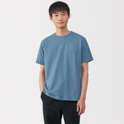 Outlet Muji Camiseta de algodón de manga corta y cuello redondo
