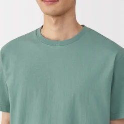 Outlet Muji Camiseta de algodón de manga corta y cuello redondo