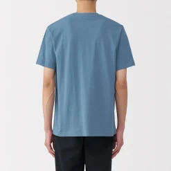 Outlet Muji Camiseta de algodón de manga corta y cuello redondo