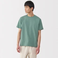 Outlet Muji Camiseta de algodón de manga corta y cuello redondo