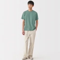 Outlet Muji Camiseta de algodón de manga corta y cuello redondo