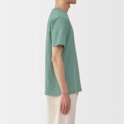 Outlet Muji Camiseta de algodón de manga corta y cuello redondo