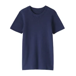 New Muji Camiseta de algodón orgánico de alta torsión para mujer