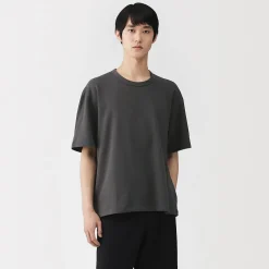 Clearance Muji Camiseta de algodón orgánico con tejido de punto de bucle para hombre