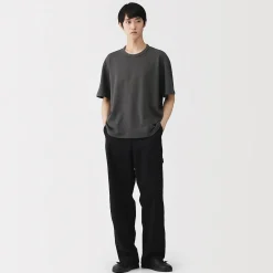 Clearance Muji Camiseta de algodón orgánico con tejido de punto de bucle para hombre