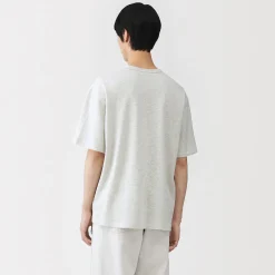 Clearance Muji Camiseta de algodón orgánico con tejido de punto de bucle para hombre