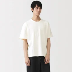 Clearance Muji Camiseta de algodón orgánico con tejido de punto de bucle para hombre