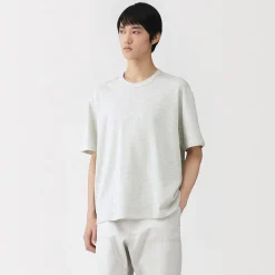 Clearance Muji Camiseta de algodón orgánico con tejido de punto de bucle para hombre