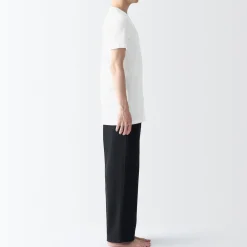 New Muji Camiseta de algodón sin costuras laterales con cuello en V - pack de 2, para hombre